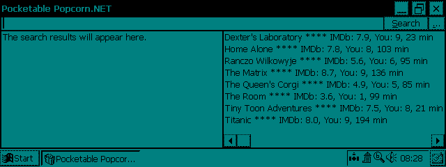 Pocketable Popcorn.NET sur Windows CE 2.11 Pocketable Popcorn.NET sur Windows CE 2.11